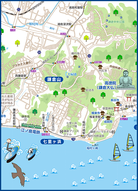 地図湘南海岸・江ノ電