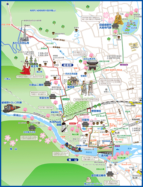 嵯峨野・嵐山の地図