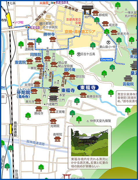 伏見稲荷大社・東福寺の地図